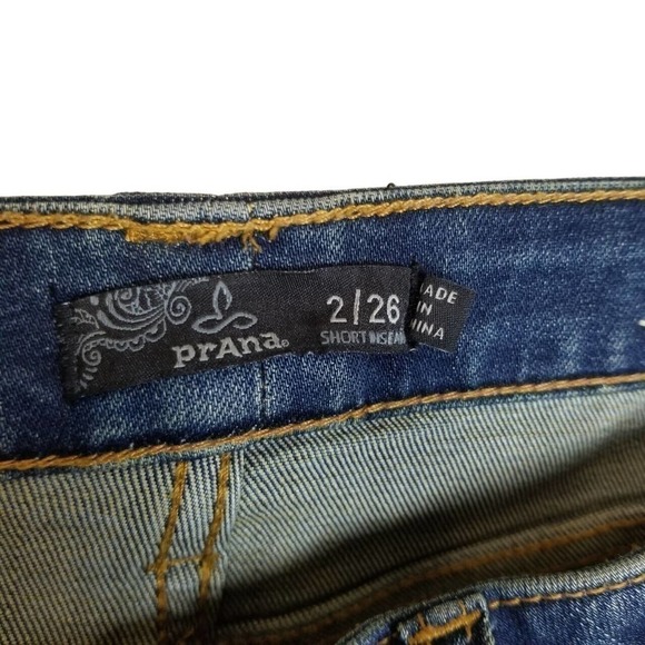 Prana Sienna Jeans 2/26 Short Inseam 29 Stretch Denim Color True Blue NEW - Picture 4 of 10